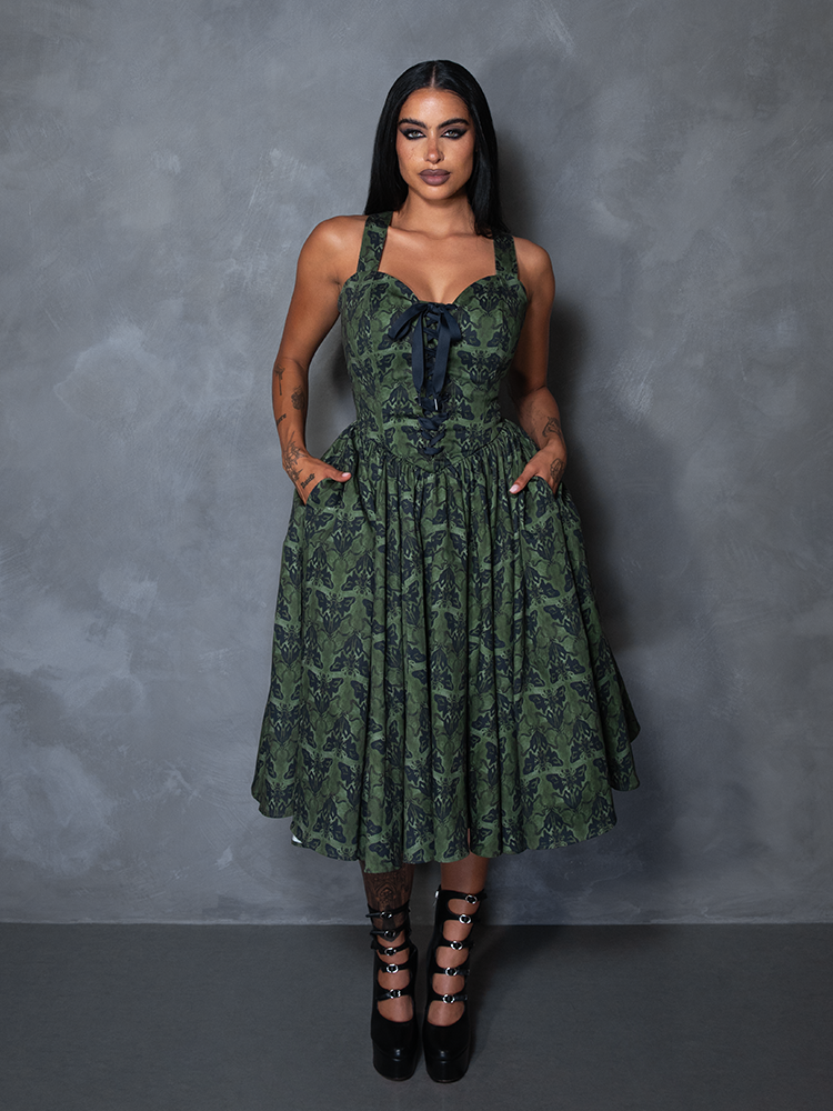 PRE-ORDER - CRIMSON PEAK Ambrosia Dress in Moth Print