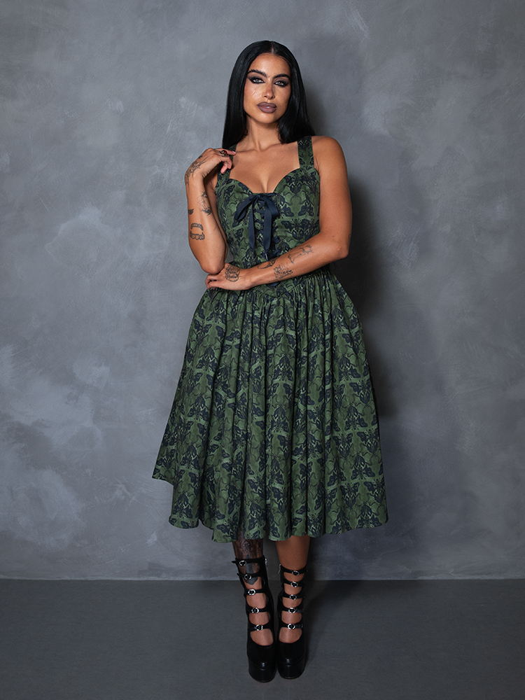 PRE-ORDER - CRIMSON PEAK Ambrosia Dress in Moth Print