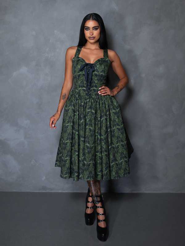 PRE-ORDER - CRIMSON PEAK Ambrosia Dress in Moth Print
