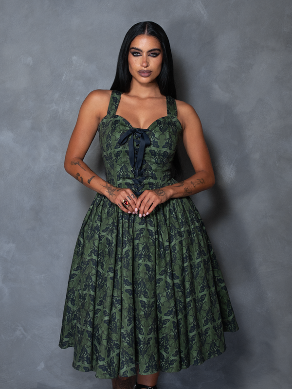 PRE-ORDER - CRIMSON PEAK Ambrosia Dress in Moth Print
