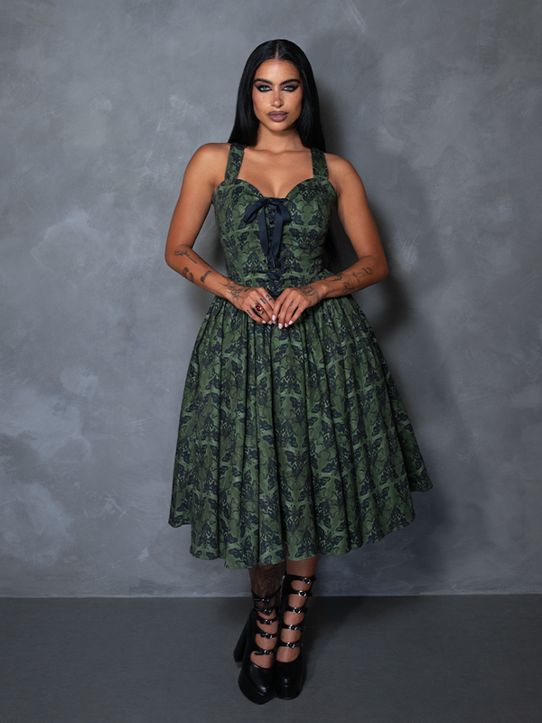 PRE-ORDER - CRIMSON PEAK Ambrosia Dress in Moth Print