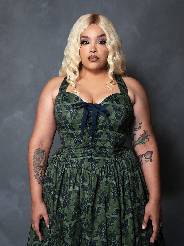 PRE-ORDER - CRIMSON PEAK Ambrosia Dress in Moth Print