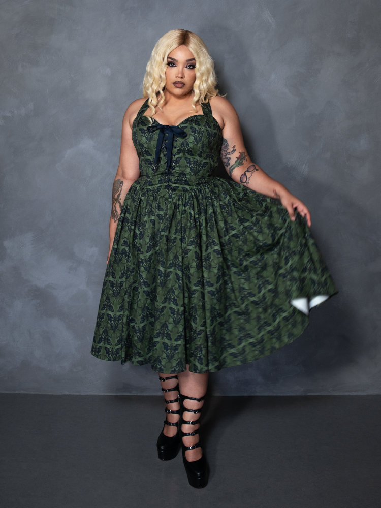 PRE-ORDER - CRIMSON PEAK Ambrosia Dress in Moth Print