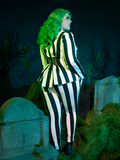 The BEETLEJUICE™ Striped Pants are tailored to perfection with bold stripes and gothic flair, ideal for a look that’s darkly whimsical.