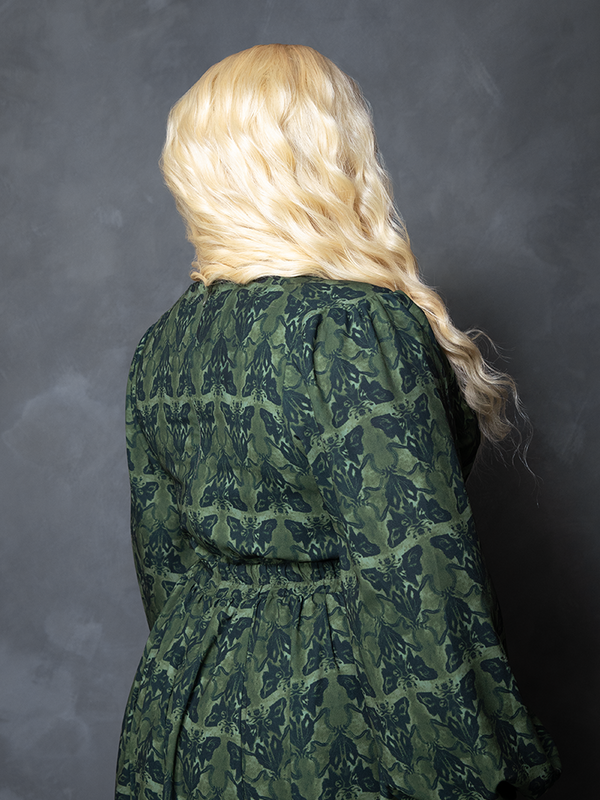 PRE-ORDER - CRIMSON PEAK Belladonna Maxi Dress in Allerdale Moth Wallpaper Print