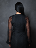 PRE-ORDER - Black Widow Wrap Gown in Black Lace
