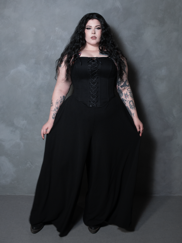 PRE-ORDER - Duchess Corset in Black Cotton Sateen