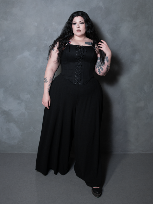 PRE-ORDER - Duchess Corset in Black Cotton Sateen