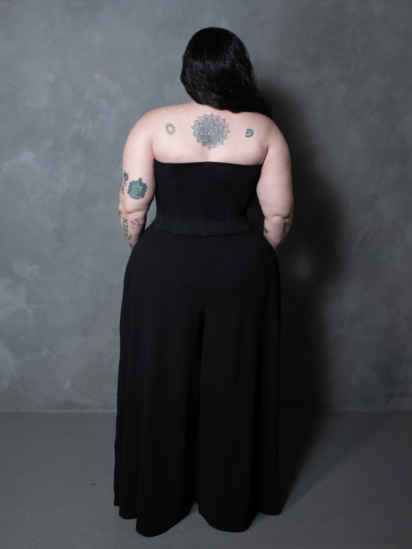PRE-ORDER - Duchess Corset in Black Cotton Sateen