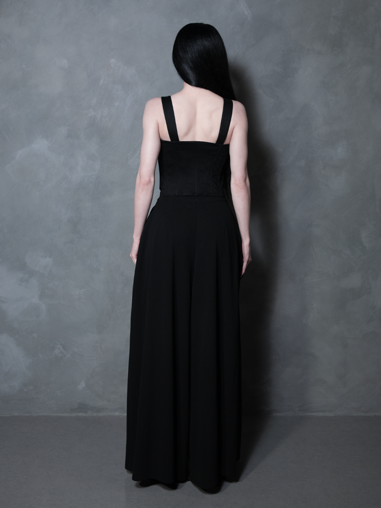 PRE-ORDER - Duchess Corset in Black Cotton Sateen