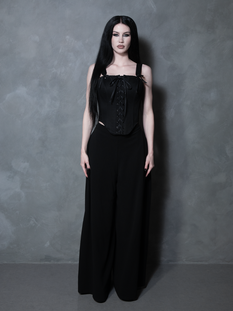 PRE-ORDER - Duchess Corset in Black Cotton Sateen