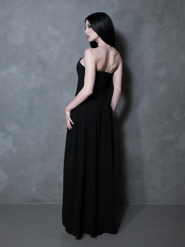 PRE-ORDER - Duchess Corset in Black Cotton Sateen