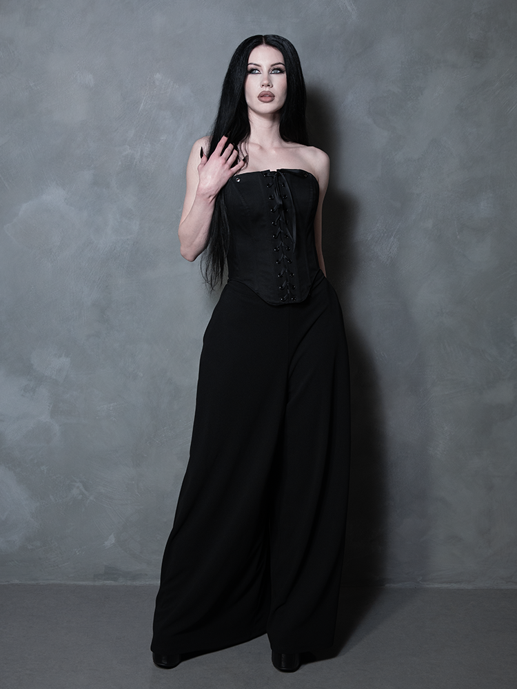 PRE-ORDER - Duchess Corset in Black Cotton Sateen