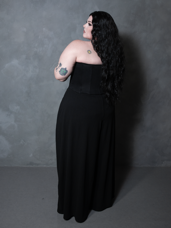 PRE-ORDER - Duchess Corset in Black Cotton Sateen