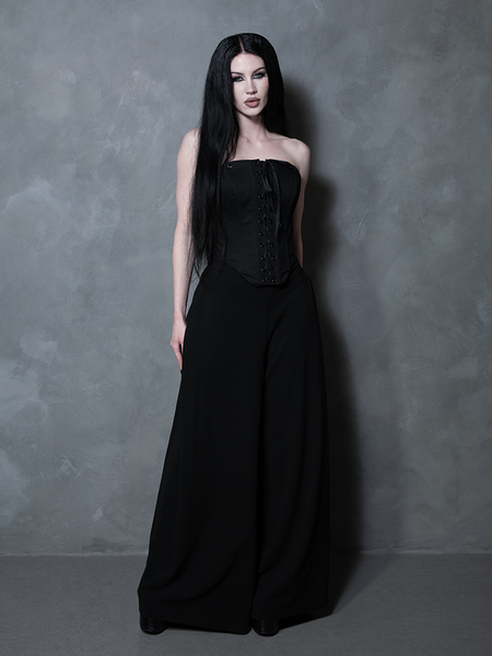 Black Widow Palazzo Pants in Black