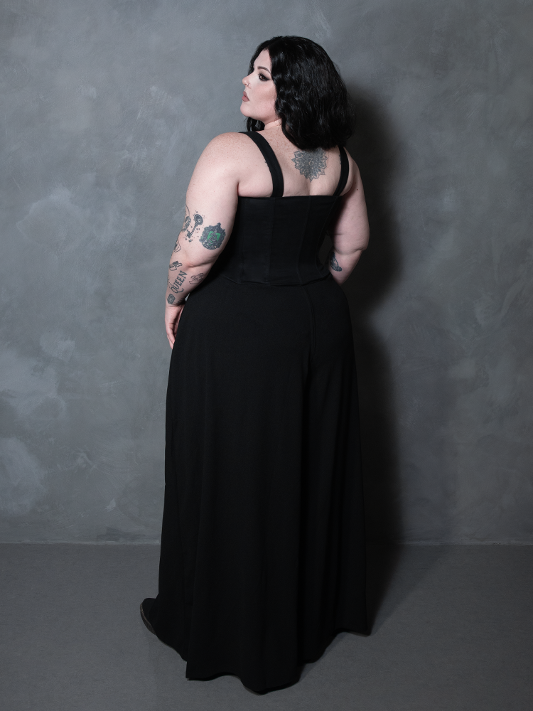 PRE-ORDER - Duchess Corset in Black Cotton Sateen