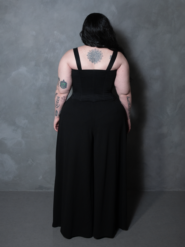 PRE-ORDER - Duchess Corset in Black Cotton Sateen