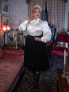 FINAL SALE - Victorian Velvet Bustle Skirt in Black