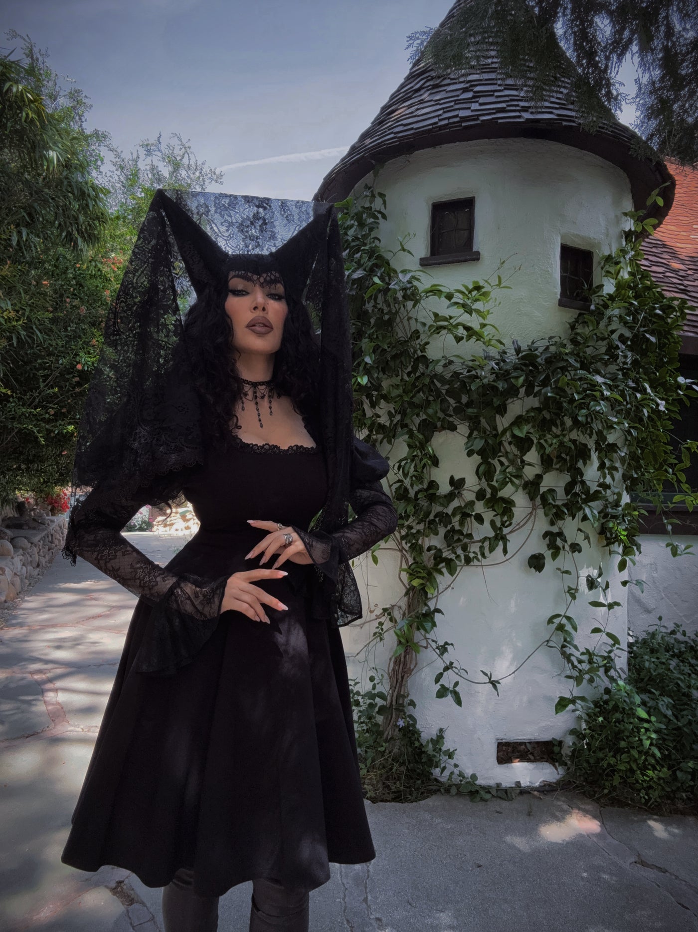 COMING BACK SOON - Renaissance Flared Dress in Black