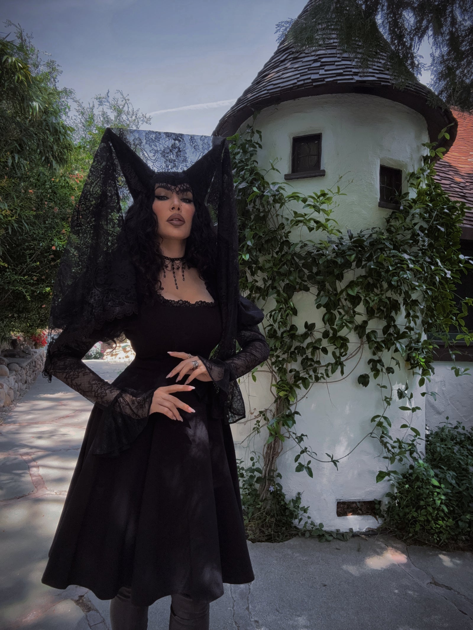 COMING BACK SOON - Renaissance Flared Dress in Black