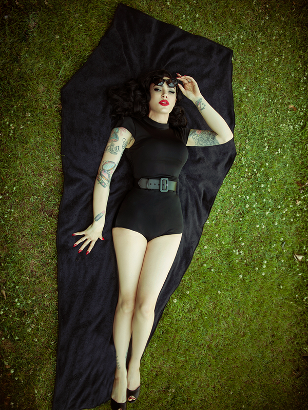 PRE-ORDER - Coffin Cotton Beach Towel in Black