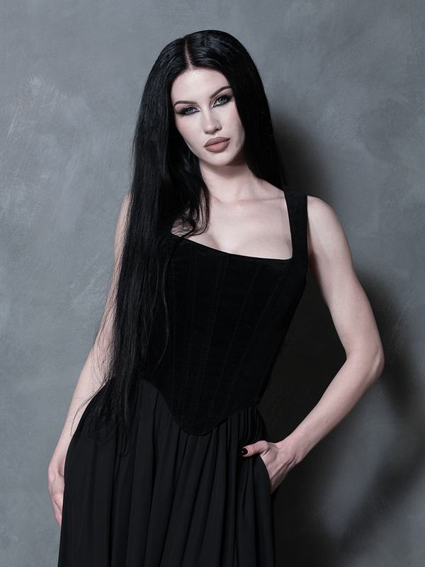 PRE-ORDER - Countess Corset in Black Velvet
