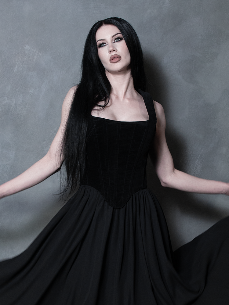 PRE-ORDER - Countess Corset in Black Velvet