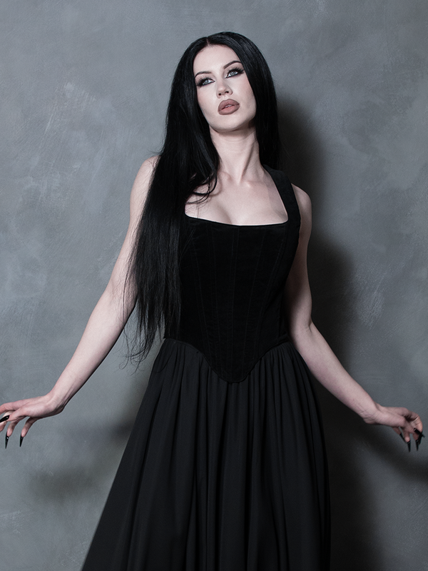 PRE-ORDER - Countess Corset in Black Velvet
