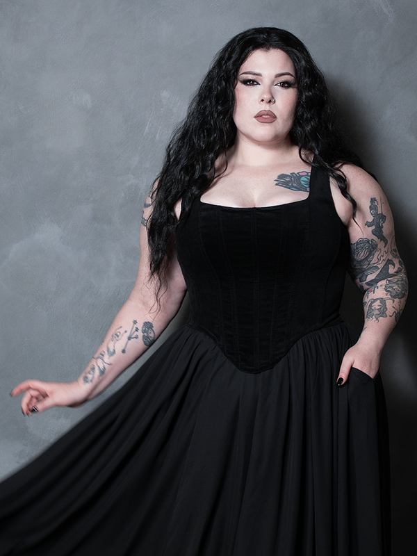 PRE-ORDER - Countess Corset in Black Velvet
