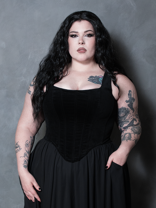 PRE-ORDER - Countess Corset in Black Velvet