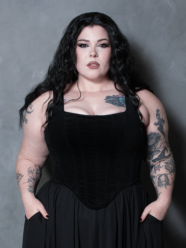 PRE-ORDER - Countess Corset in Black Velvet