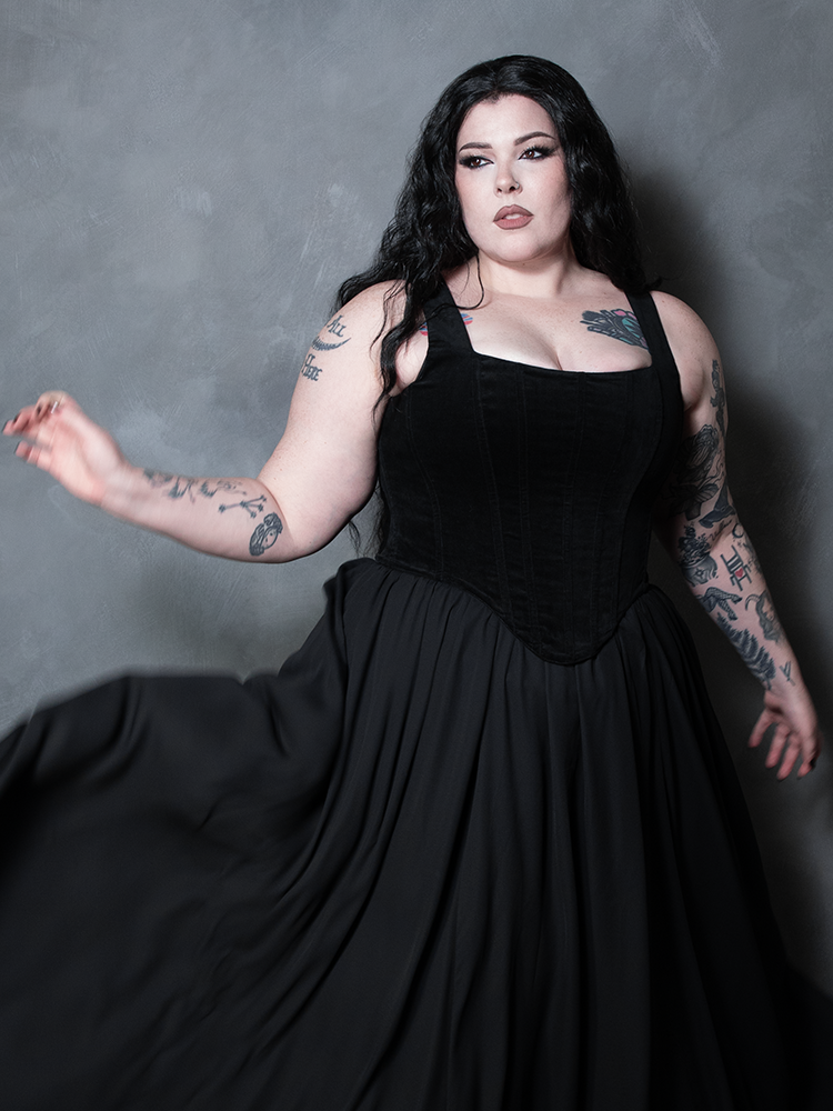 PRE-ORDER - Countess Corset in Black Velvet