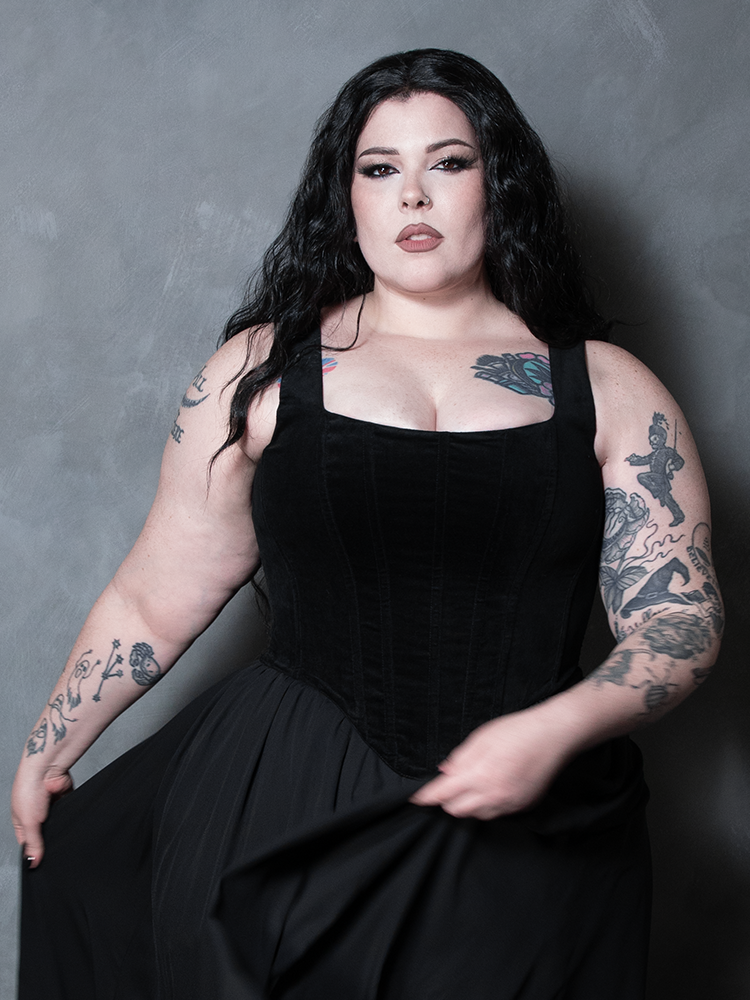 PRE-ORDER - Countess Corset in Black Velvet