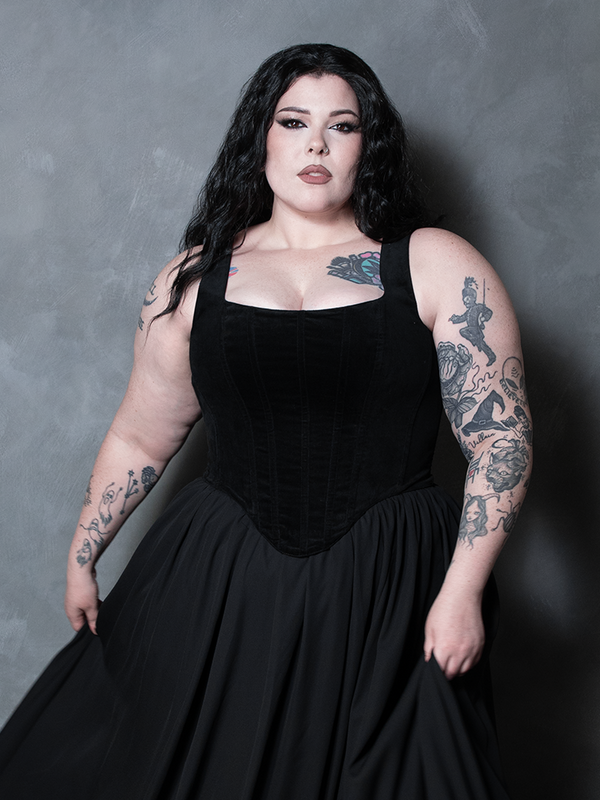 PRE-ORDER - Countess Corset in Black Velvet