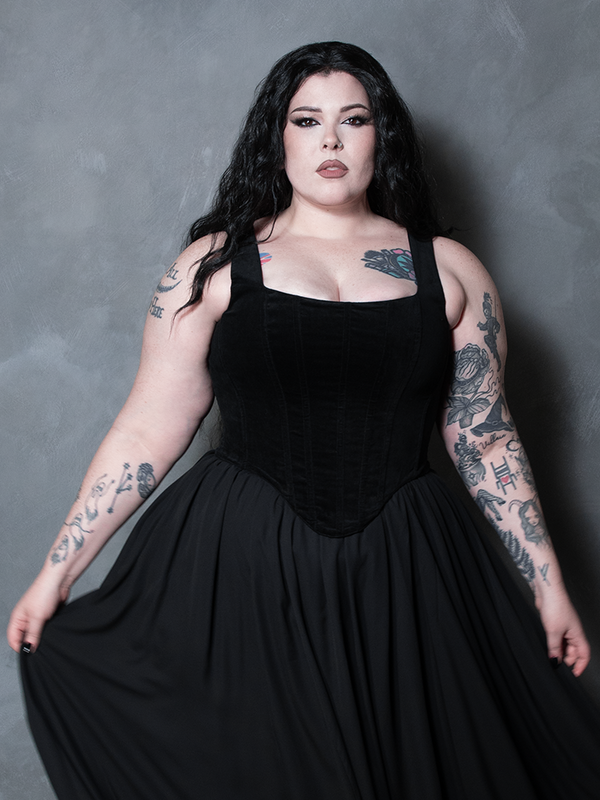 PRE-ORDER - Countess Corset in Black Velvet