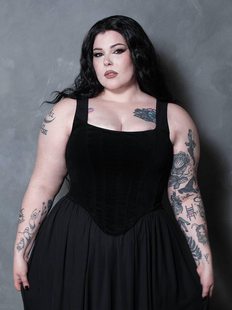 PRE-ORDER - Countess Corset in Black Velvet