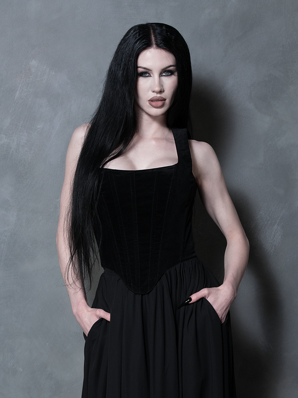 PRE-ORDER - Countess Corset in Black Velvet