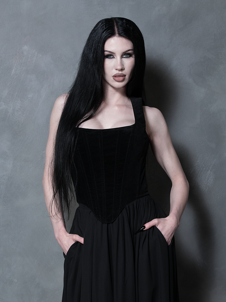 PRE-ORDER - Countess Corset in Black Velvet