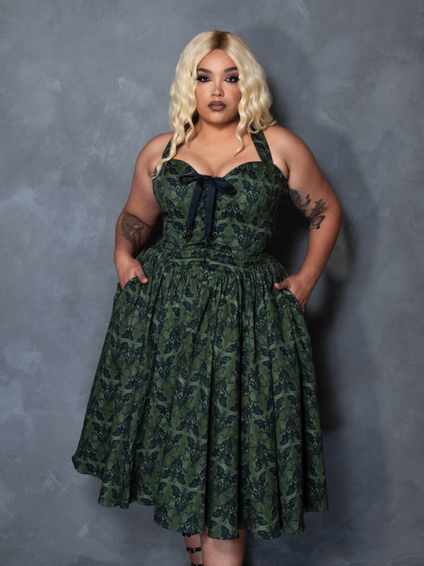 PRE-ORDER - CRIMSON PEAK Ambrosia Dress in Moth Print