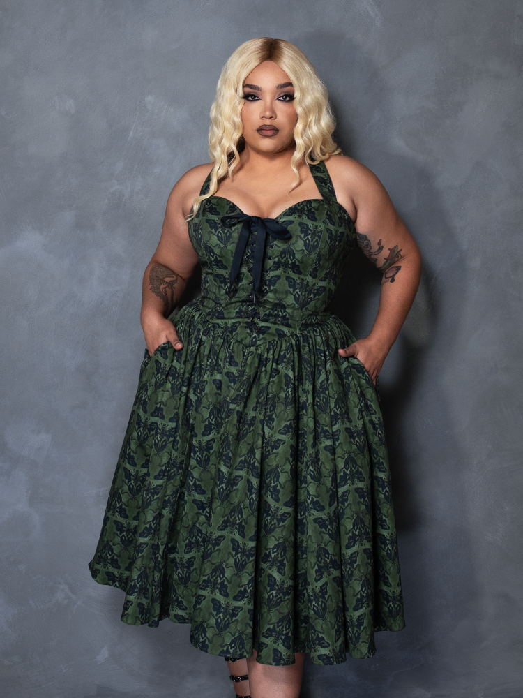 PRE-ORDER - CRIMSON PEAK Ambrosia Dress in Moth Print