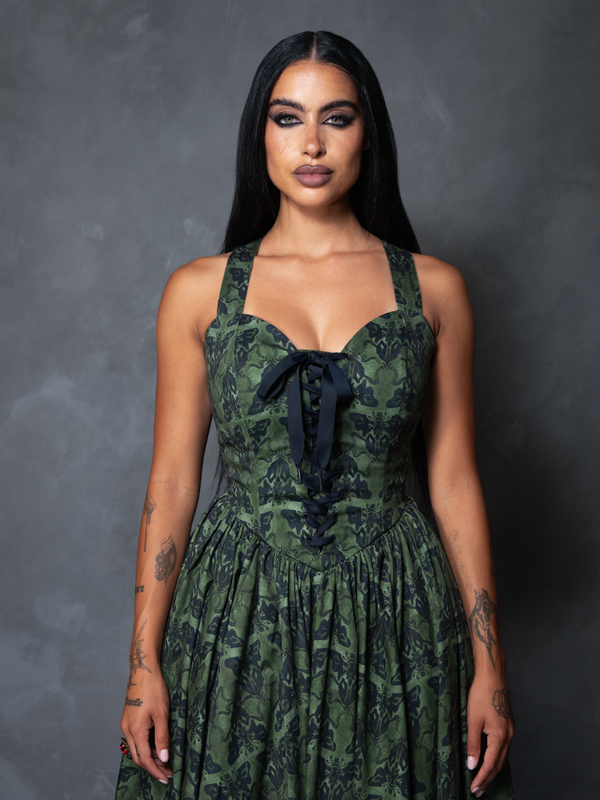 PRE-ORDER - CRIMSON PEAK Ambrosia Dress in Moth Print