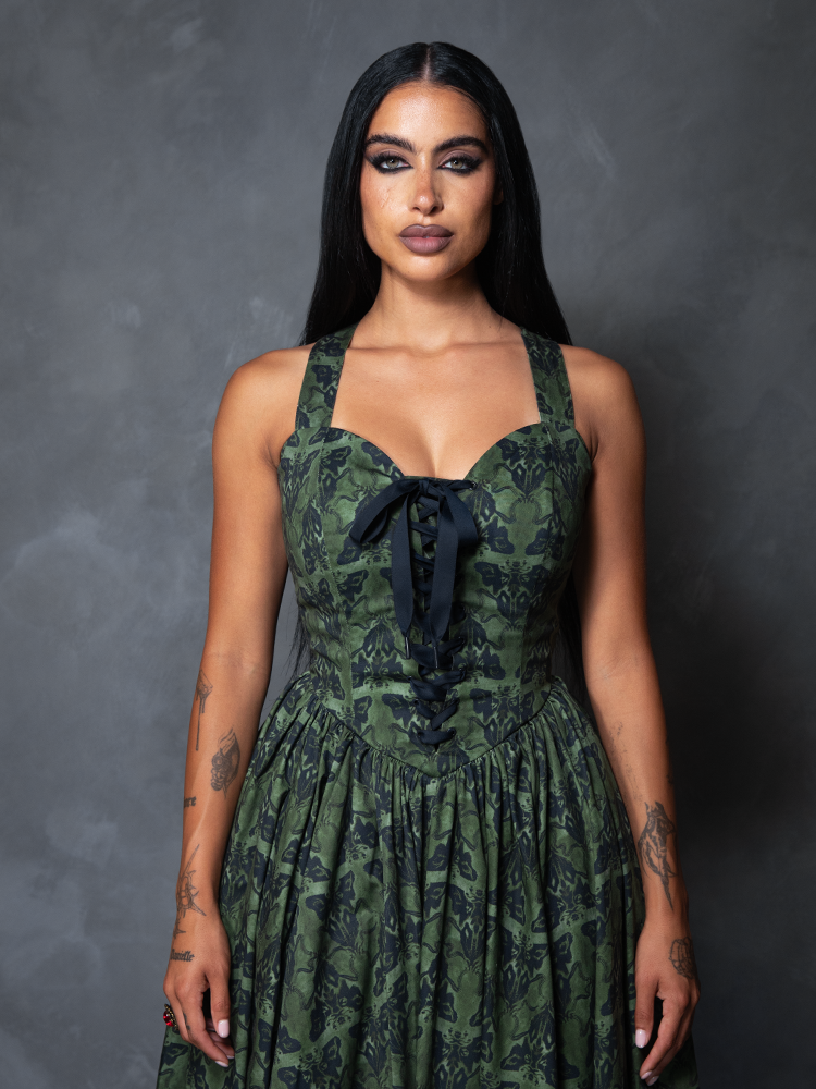 PRE-ORDER - CRIMSON PEAK Ambrosia Dress in Moth Print