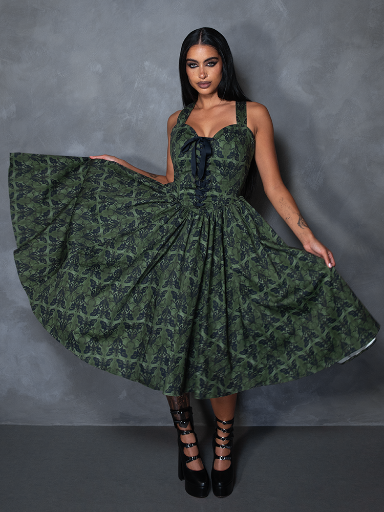 PRE-ORDER - CRIMSON PEAK Ambrosia Dress in Moth Print