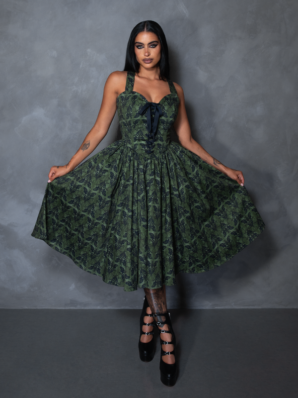 PRE-ORDER - CRIMSON PEAK Ambrosia Dress in Moth Print