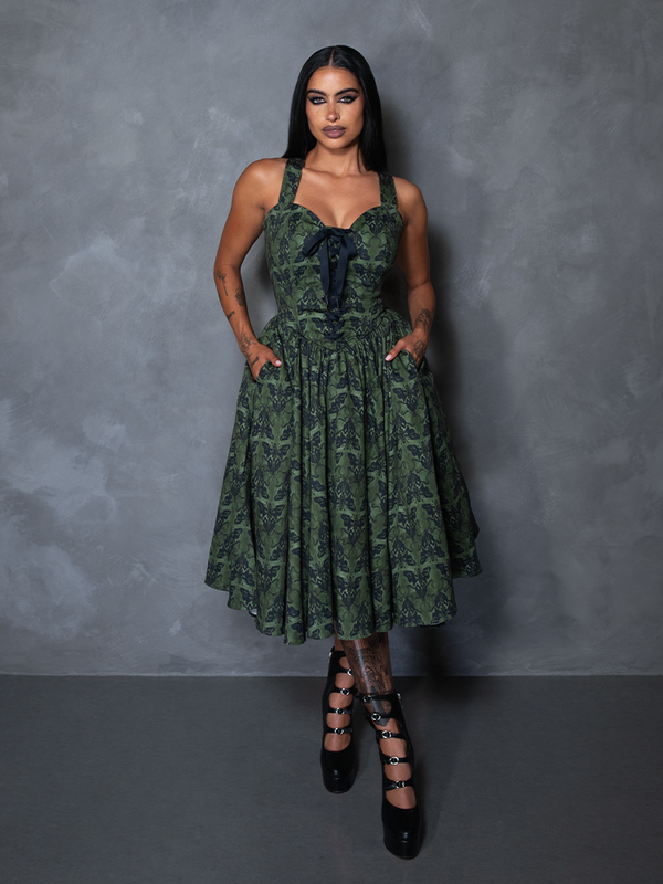 PRE-ORDER - CRIMSON PEAK Ambrosia Dress in Moth Print