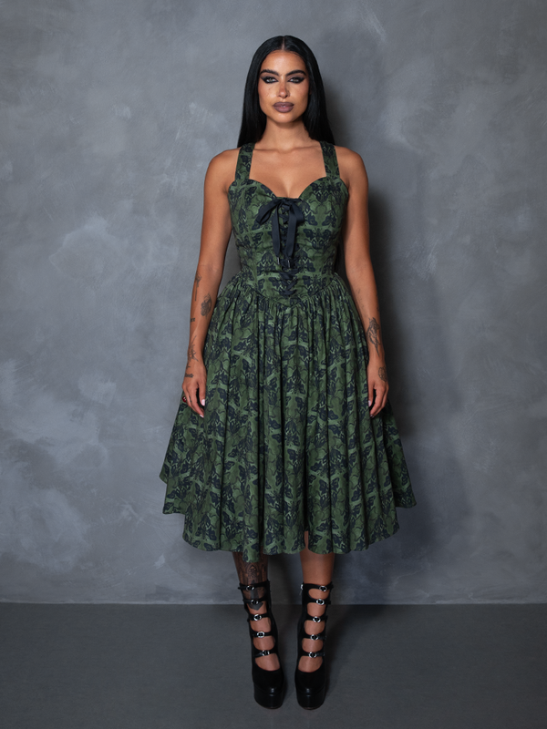 PRE-ORDER - CRIMSON PEAK Ambrosia Dress in Moth Print