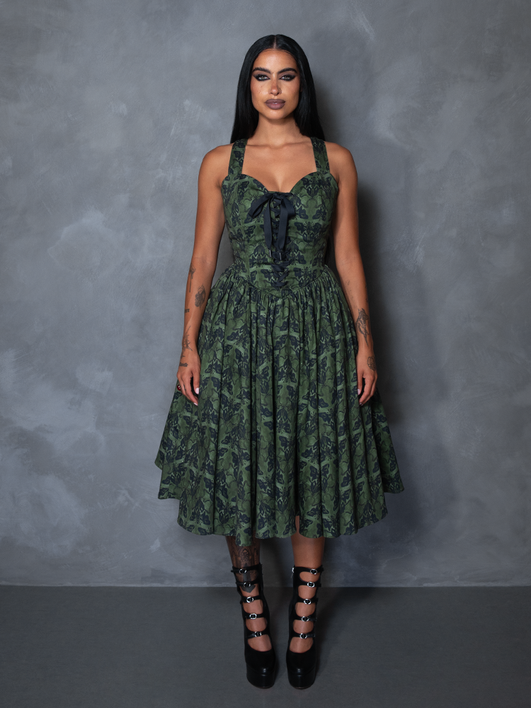 PRE-ORDER - CRIMSON PEAK Ambrosia Dress in Moth Print