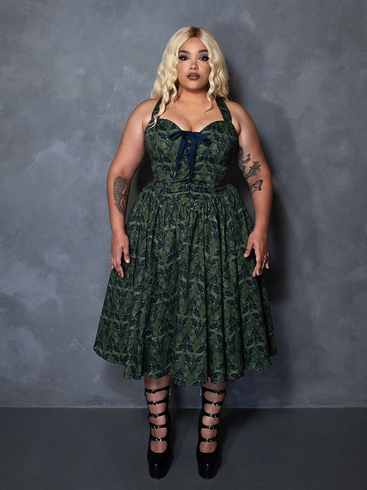 PRE-ORDER - CRIMSON PEAK Ambrosia Dress in Moth Print