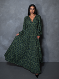 PRE-ORDER - CRIMSON PEAK Belladonna Maxi Dress in Allerdale Moth Wallpaper Print