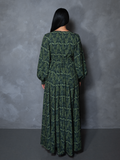 PRE-ORDER - CRIMSON PEAK Belladonna Maxi Dress in Allerdale Moth Wallpaper Print